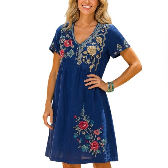 Johnny Was Florence extremely heavily embroidered AsymmetricalTunic Dress NWT - Picture 1 of 10